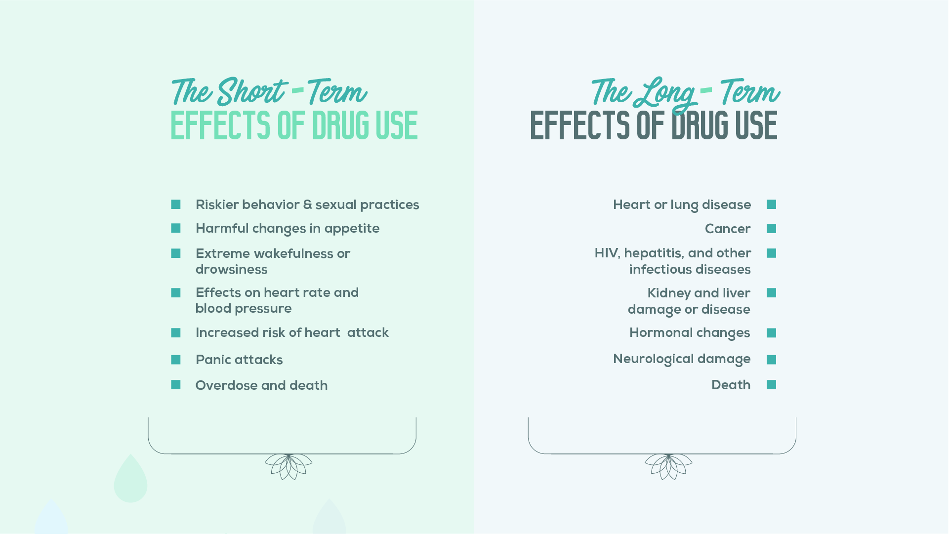 Short and Long Term Effects of Drug Use