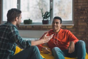 Two people experiencing the benefits of a men's rehab program near Boise in Idaho