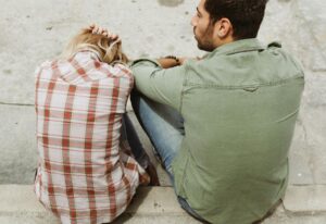 An upset couple in the grips of codependence