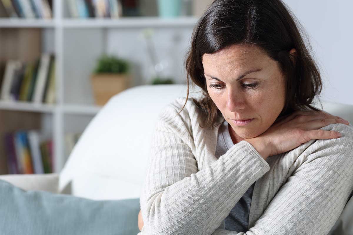 A woman suffering from depression and struggling with her family and relationships