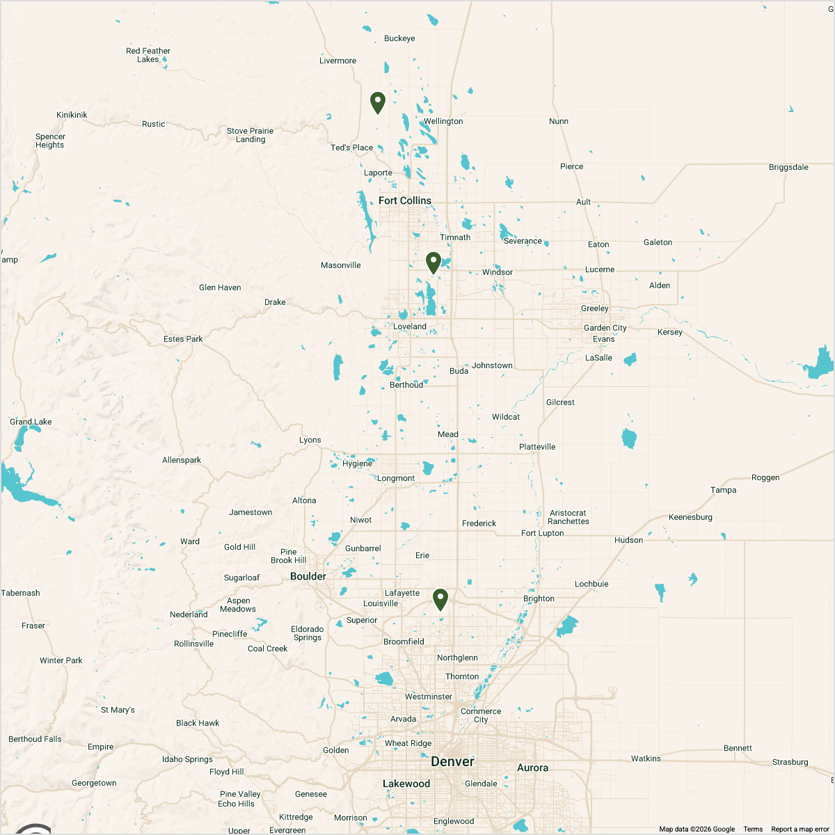 Map showing Map — Colorado Region
