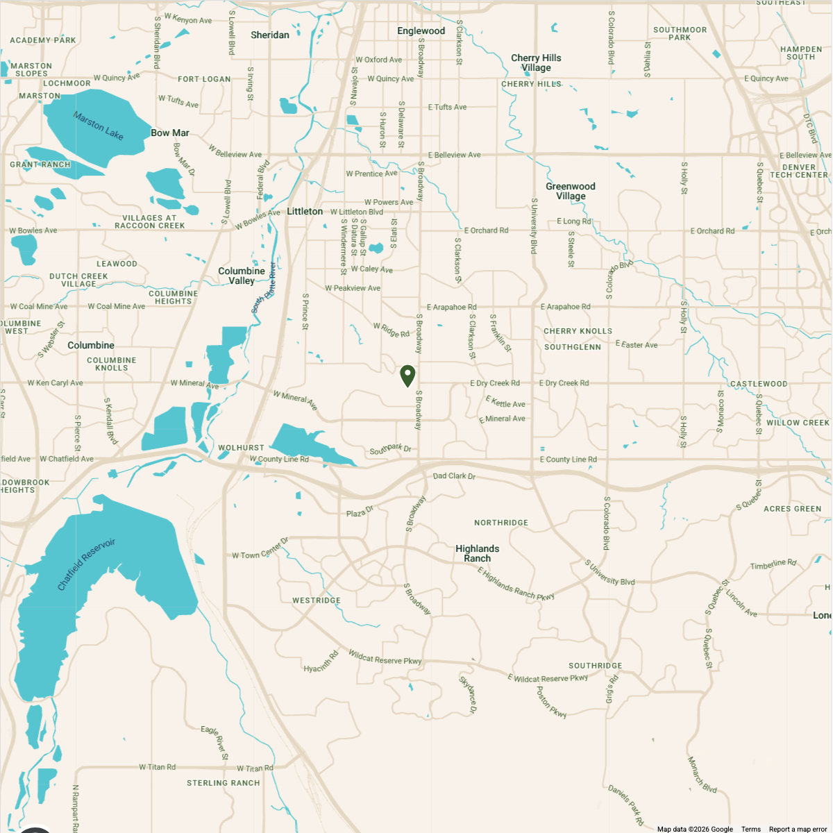 Map showing Map — Littleton Outpatient