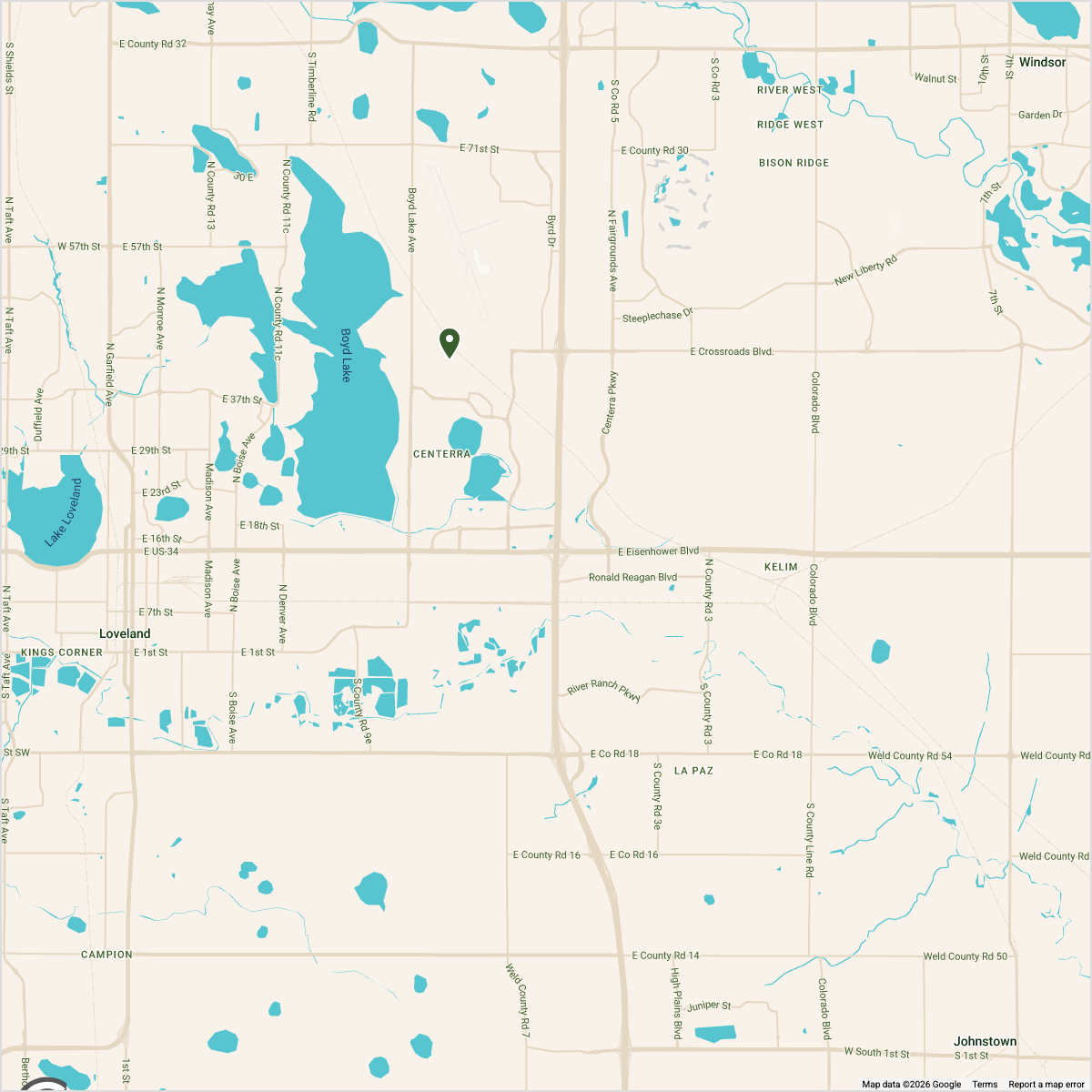 Map showing Map — Loveland Inpatient