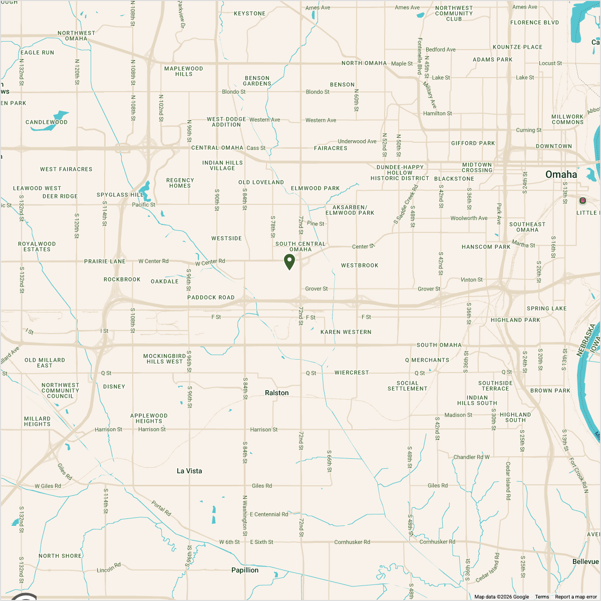 Map showing Map — Omaha Inpatient